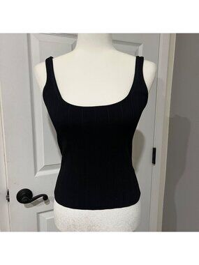 J Crew Black Textured Ribbed Sleeveless Tank Top Size XS